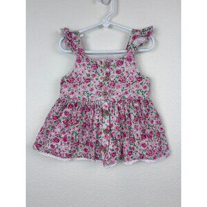 Sweet Honey girls 5Y pink rose patterned sleeveless babydoll tank top‎